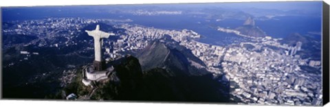 Framed View of Christ the Redeemer and Rio De Janeiro, Brazil Print