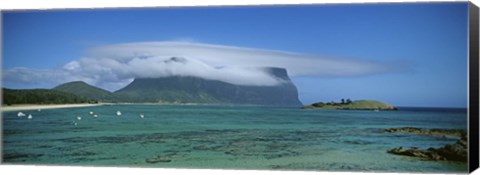 Framed Boats Floating In The Sea, Lord Howe Island, New South Wales, United Kingdom, Australia Print