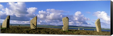 Framed 4 stone pillars in the Ring Of Brodgar, Orkney Islands, Scotland, United Kingdom Print