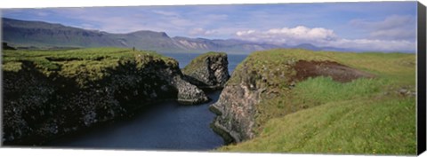 Framed Water Flowing From The Valley, Snaefellsnes Peninsula, Iceland Print