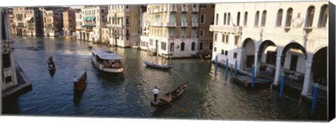 Framed Gondolas in the Canal, Venice, Italy Print