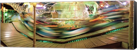 Framed Carousel in motion, Amusement Park, Stuttgart, Germany Print