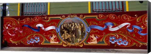 Framed Close-Up Of A Painting On A Window, La Boca, Buenos Aires, Argentina Print