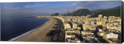 Framed High Angle View Of The Beach, Copacabana Beach, Rio De Janeiro, Brazil Print