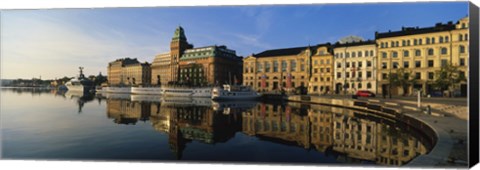 Framed Reflection Of Buildings On Water, Stockholm, Sweden Print