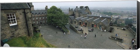 Framed High Angle View Of Tourists In A Castle, Edinburgh Castle, Edinburgh, Scotland, United Kingdom Print