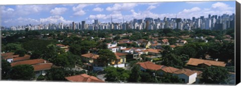 Framed High Angle View Of Buildings In A City, Sao Paulo, Brazil Print