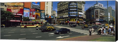 Framed Vehicles Moving On A Road, Buenos Aires, Argentina Print