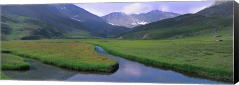 Framed Mountains Surrounding A Stream, Hinterland, French Riviera, France Print