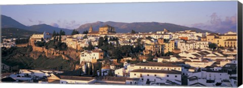 Framed High angle view of a town, Ronda, Andalucia, Spain Print