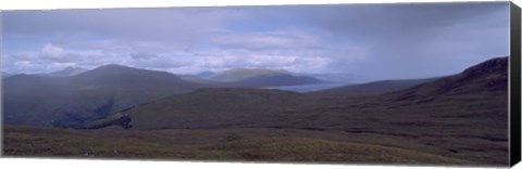 Framed Cloudy Sky Over Hills, Blackwater Reservoir, Scotland, United Kingdom Print