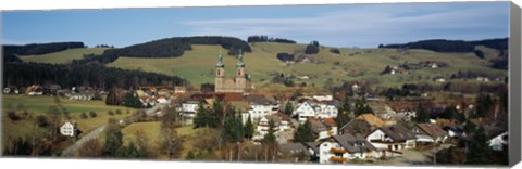 Framed High angle view of a town, St. Peter, Black Forest, Germany Print