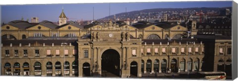 Framed Facade of a train station, Zurich, Switzerland Print