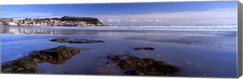 Framed Town At The Waterfront, Scarborough, South Bay, North Yorkshire, England, United Kingdom Print