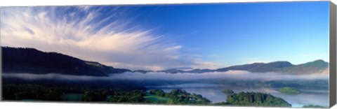 Framed Lake Surrounded By Mountains, Derwent Water, Lake District, Cumbria, England, United Kingdom Print