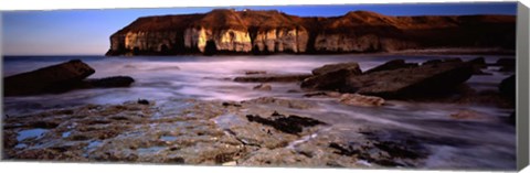 Framed Rock Formations Near A Bay, Thornwick Bay, Flamborough, Yorkshire, England, United Kingdom Print