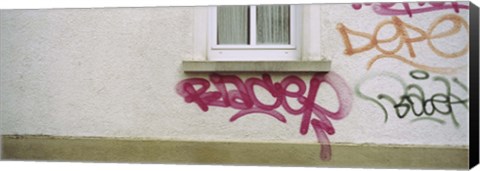 Framed Close-up of graffiti on the wall, Stuttgart, Baden-Wurttemberg, Germany Print