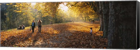 Framed Group Of People In A Park, Tuebingen, Baden-Wurttemberg, Germany Print