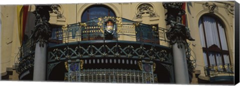 Framed Low angle view of the balcony of a government building, Municipal House, Prague, Czech Republic Print