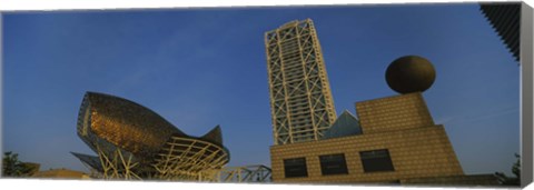 Framed Low angle view of a building, Olympic Port, Golden Whale, Barcelona, Catalonia, Spain Print