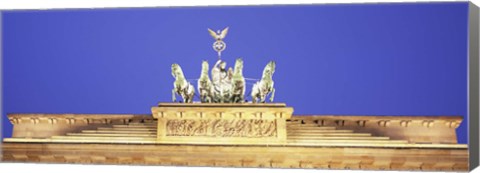 Framed Horses and Chariot statue on Brandenburg Gate, Berlin, Germany Print