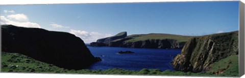 Framed High angle view of an inlet, Shetland Islands, Scotland Print