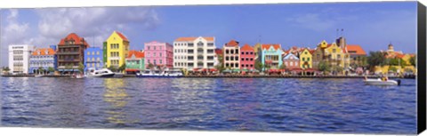 Framed Buildings at the waterfront, Willemstad, Curacao, Netherlands Antilles Print