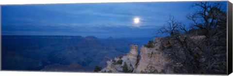 Framed Rock formations at night, Yaki Point, Grand Canyon National Park, Arizona, USA Print