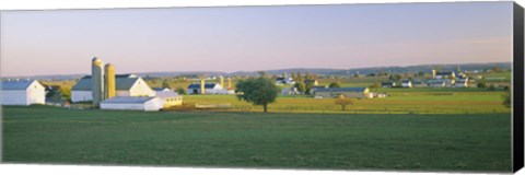 Framed Amish Farms, Lancaster County, Pennsylvania Print