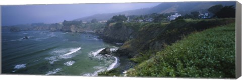 Framed High angle view of a coastline, Elk, California, USA Print