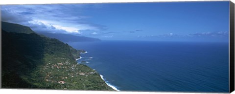 Framed High angle view of a coastline, Boaventura, Sao Vicente, Madeira, Portugal Print