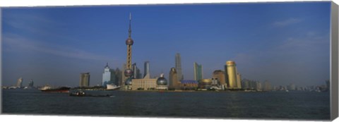 Framed Buildings at the waterfront, Oriental Pearl Tower, Huangpu River, Pudong, Shanghai, China Print