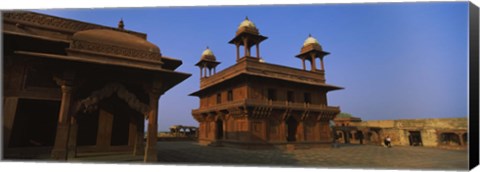 Framed Low angle view of a building, Fatehpur Sikri, Fatehpur, Agra, Uttar Pradesh, India Print