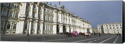 Framed Museum along a road, State Hermitage Museum, Winter Palace, Palace Square, St. Petersburg, Russia Print