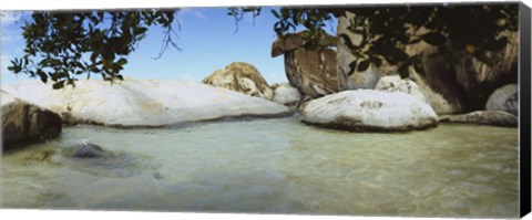 Framed Rocks in water, The Baths, Virgin Gorda, British Virgin Islands Print