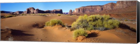 Framed Wide angle view of Monument Valley Tribal Park, Utah, USA Print