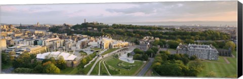 Framed High angle view of a city, Holyrood Palace, Our Dynamic Earth and Scottish Parliament Building, Edinburgh, Scotland Print