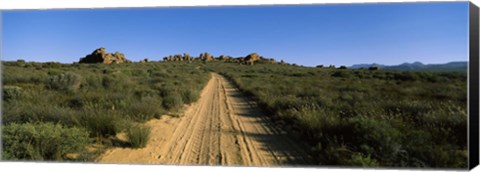 Framed Dirt road passing through a landscape, Kouebokkeveld, Western Cape Province, South Africa Print