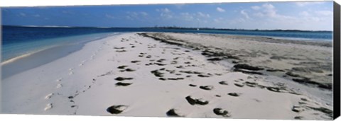 Framed Footprints on the beach, Cienfuegos, Cienfuegos Province, Cuba Print