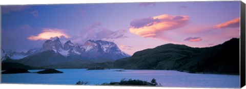 Framed Clouds over mountains, Towers of Paine, Torres del Paine National Park, Chile Print