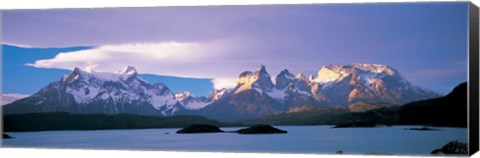 Framed Clouds over snow covered mountains, Towers Of Paine, Torres Del Paine National Park, Patagonia, Chile Print