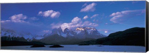 Framed Cloud over mountains, Towers of Paine, Torres del Paine National Park, Patagonia, Chile Print