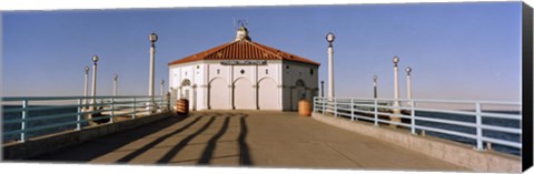 Framed Building on a pier, Manhattan Beach Pier, Manhattan Beach, Los Angeles County, California, USA Print