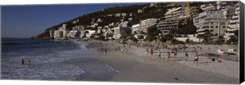 Framed Tourists on the beach, Clifton Beach, Cape Town, Western Cape Province, South Africa Print