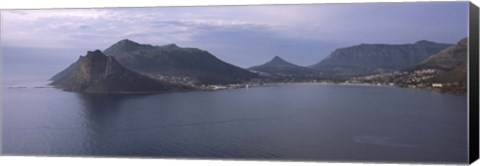 Framed Town surrounded by mountains, Hout Bay, Cape Town, Western Cape Province, Republic of South Africa Print