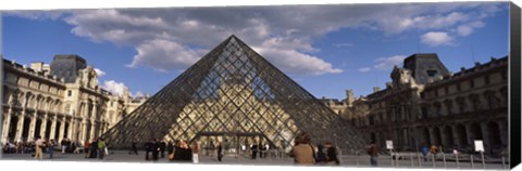 Framed Pyramid in front of a building, Louvre Pyramid, Musee Du Louvre, Place du Carrousel, Paris, Ile-de-France, France Print