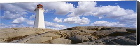 Framed Low Angle View Of A Lighthouse, Peggy&#39;s Cove, Nova Scotia, Canada Print