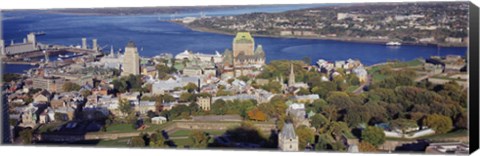 Framed High angle view of buildings in a city, Quebec City, Quebec, Canada Print