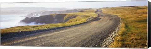 Framed Dirt road passing through a landscape, Cape Bonavista, Newfoundland, Newfoundland and Labrador, Canada Print