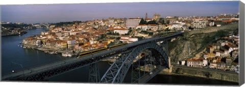 Framed Bridge across a river, Dom Luis I Bridge, Duoro River, Porto, Portugal Print